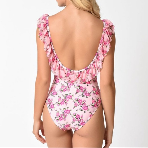 Betsey Johnson Floral One Piece Swimsuit - Picture 2 of 3
